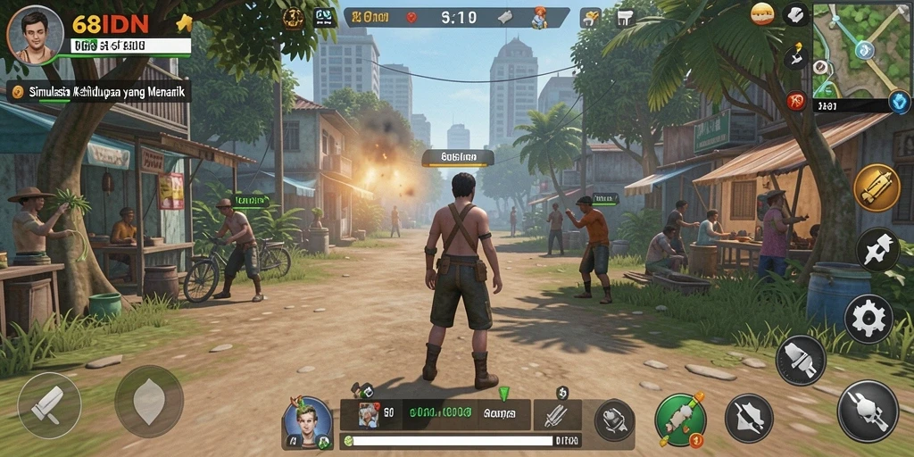 Screenshot gameplay <strong>68IDN</strong> dengan karakter dan lingkungan yang hidup.