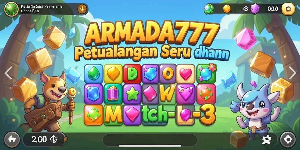 Tangkapan layar menunjukkan gameplay seru dari ARMADA777 dalam kategori Match-3.