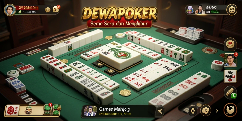 Gameplay seru Mahjong di DEWAPOKER dengan desain menarik.