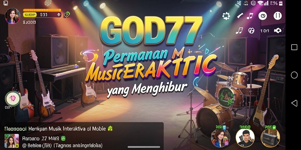 Tangkapan layar gameplay <strong>GOD77</strong> menunjukkan keseruan bermain musik interaktif.