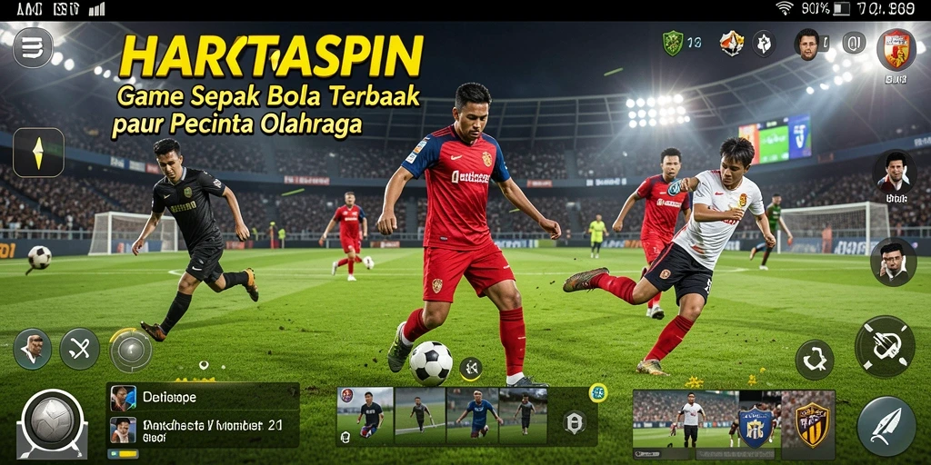 Tampilan menarik dari gameplay HARTASPIN dengan aksi sepak bola dinamis.