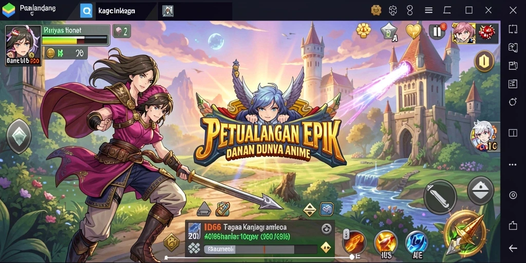Tampilan gameplay menawan dari ID66 dengan karakter anime yang menarik.