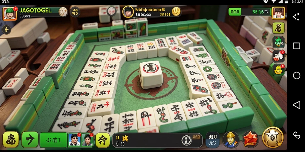 Tampilan gameplay JAGOTOGEL yang menarik dengan ubin Mahjong.