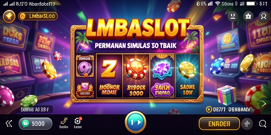 Tampilan gameplay LMBASLOT dengan mesin slot yang menarik.