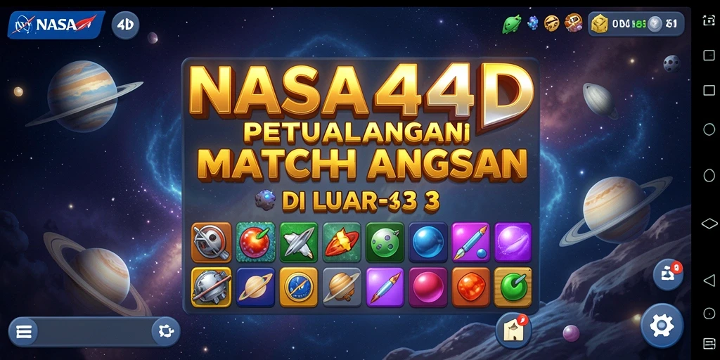 Tampilan gameplay <strong>NASA4D</strong> yang penuh warna dengan elemen luar angkasa.