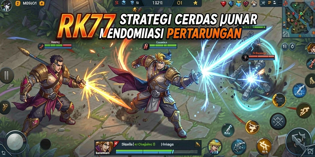 Screenshot gameplay RK77 yang menampilkan pertempuran strategis.