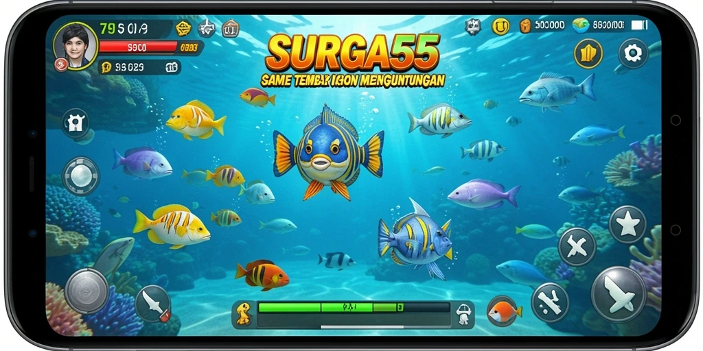 Tampilan gameplay Tembak Ikan yang menyenangkan di SURGA55.
