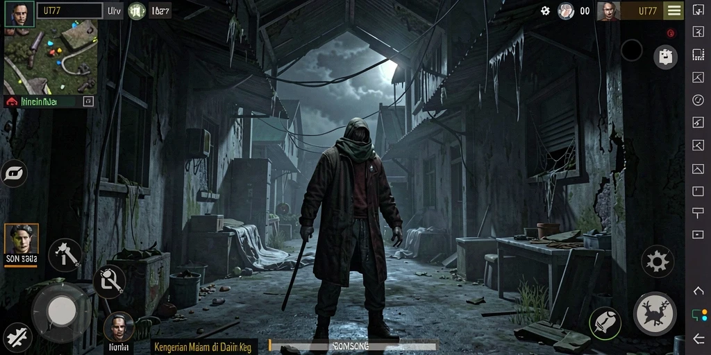 Screenshot UT77 menampilkan suasana gelap dan mencekam dari gameplay.