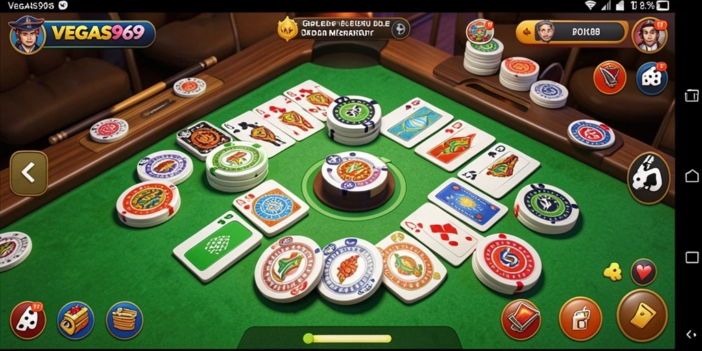 Tampilan gameplay seru dalam VEGAS969, siap tantang pemain Gaple.